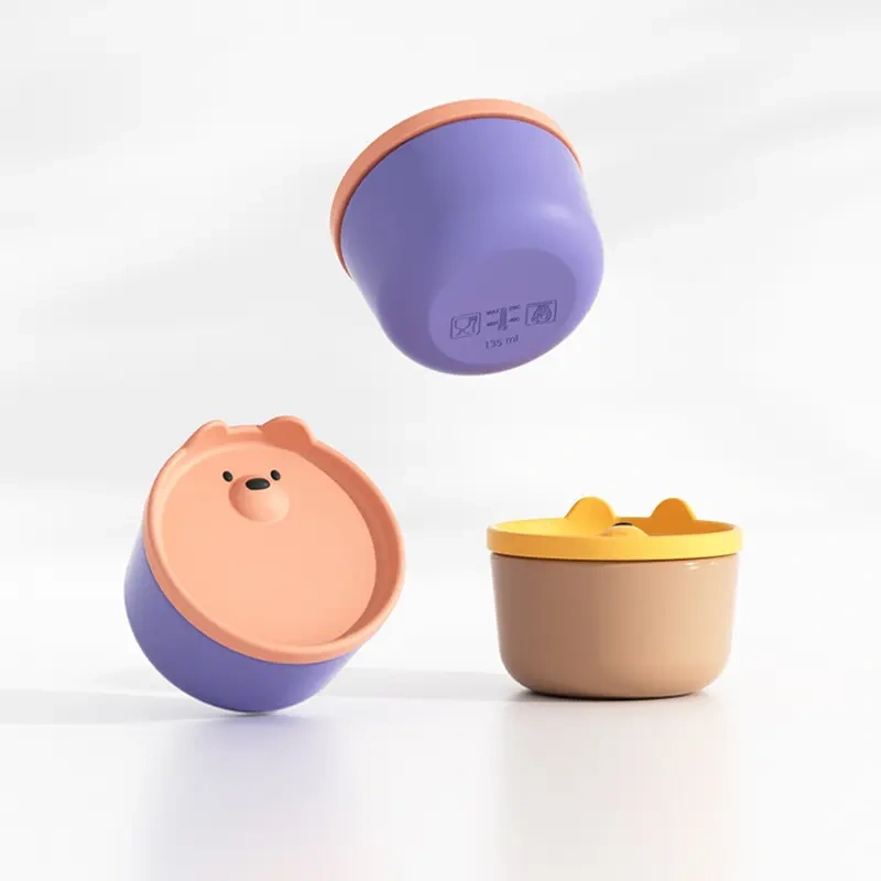 Stackable Small Food Silicone Storage Containers,Caperci Leakproof Condiment Salad Dressing Container To Go Stackable Small Food Silicone Storage Containers for Sauce, School Lunch, Work, Travel, BPA-Free