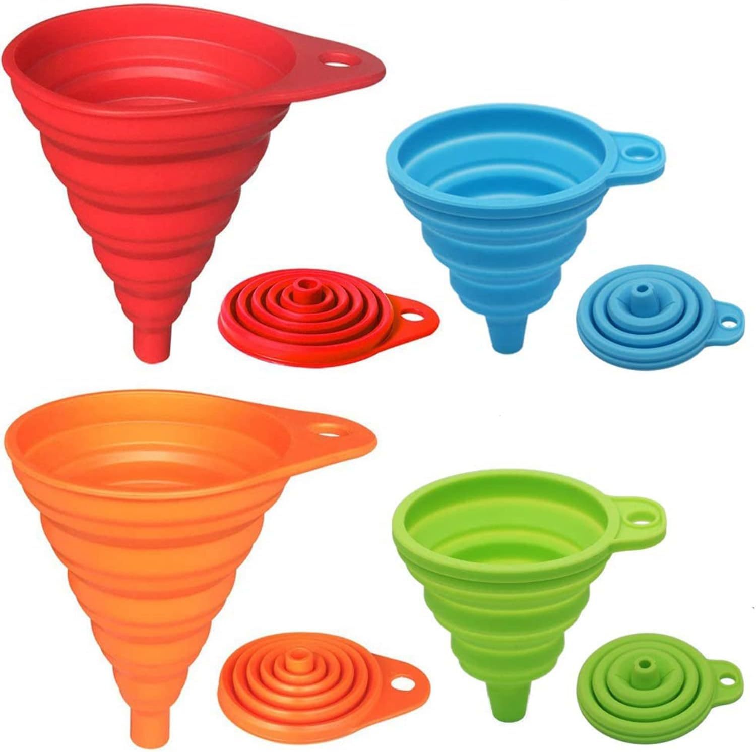 Silicone Collapsible Kitchen Funnel Set