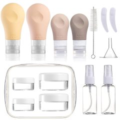 Travel Bottles Set for Toiletries,Travel Bottles Set for Toiletries, Travel Size Containers Leak Proof Silicone Squeezable Tubes Travel Accessories 2oz 3oz for Shampoo Conditioner Lotion Body Wash