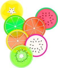 Fruit Non Slip Car Coaster,Fruit Coaster, Non Slip Car Coaster Heat Insulation Colorful Unique Slice Silicone Drink Cup Mat for Drinks Prevent Furniture and Tabletop Car Decor