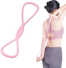 Silicone Tension Band with Handles for Women/Men,Figure 8 Resistance Silicone Tension Band with Handles for Women/Men, Fitness Band for Arm/Back/Chest/Shoulder/Legs/Yoga Stretching Exercise, Suitable for Home/Gym Workout