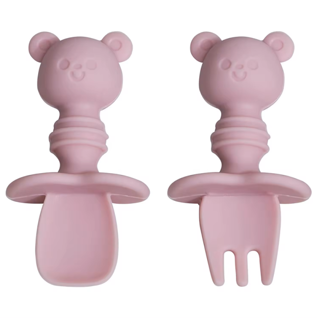 Silicone Baby Feeding Spoon and Fork Set