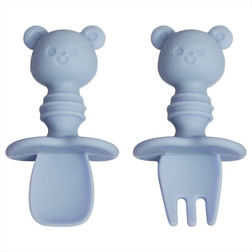 Silicone Baby Feeding Spoon and Fork Set