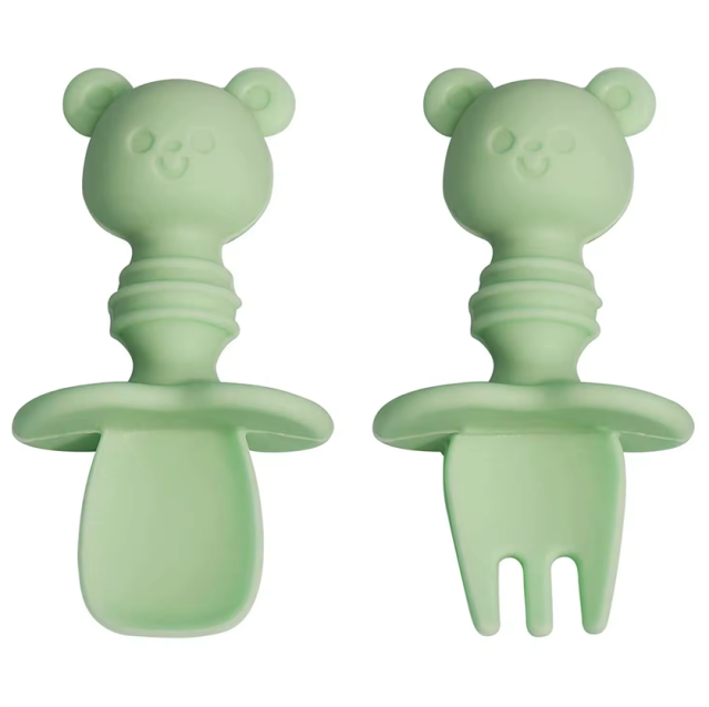 Silicone Baby Feeding Spoon and Fork Set