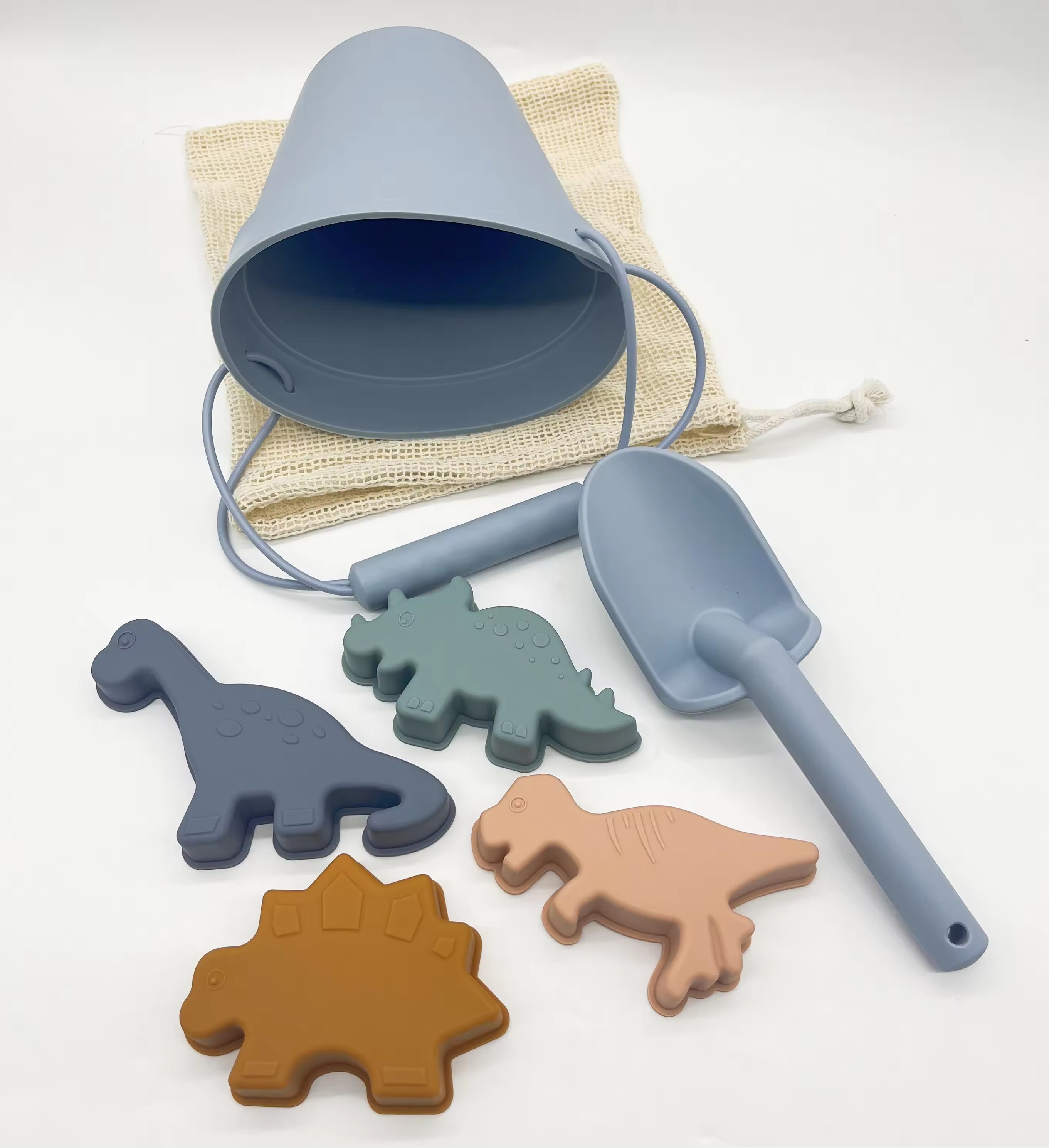 6Pcs Silicone Beach Toys,6Pcs Silicone Beach Toys,Modern Baby Beach Toys,Travel Friendly Beach Set,Silicone Bucket, Shovel, 4 Sand Molds, Beach Bag,Silicone Sand Toys for Toddlers, beach toys for kids, beach sand toys, beach toys for toddlers