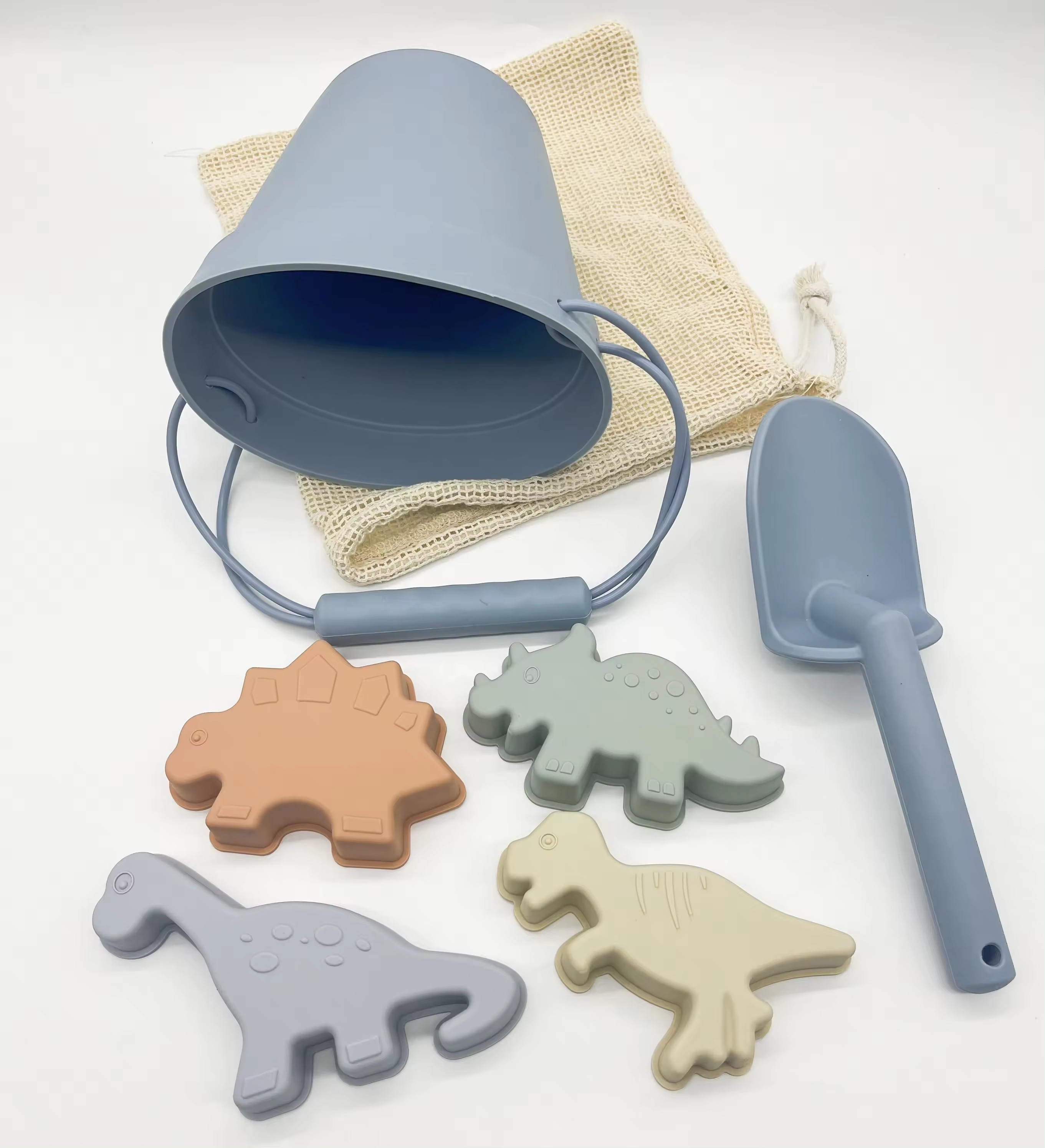 6Pcs Silicone Beach Toys,6Pcs Silicone Beach Toys,Modern Baby Beach Toys,Travel Friendly Beach Set,Silicone Bucket, Shovel, 4 Sand Molds, Beach Bag,Silicone Sand Toys for Toddlers, beach toys for kids, beach sand toys, beach toys for toddlers