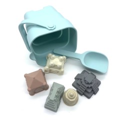 Modern Baby Travel Friendly Beach Set,Silicone Beach Toys - Modern Baby Travel Friendly Beach Set | Bucket, Shovel, 7 Sand Molds, Bag | beach sand toys, beach toys for toddlers,  childrens beach toys