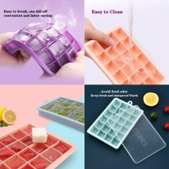 Silicone 32 Cubes  Ice Cube Tray,Silicone Ice Cube Tray, Easy-Release & Flexible Ice Cube Trays with Spill-Resistant Removable Lid, Stackable Ice Trays with Covers for Freezer
