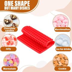 Gummies Molds Silicone Mat Mini Hearts,Mini Heart Mold - Gummies Molds Silicone Mat Mini Hearts Cute Silicone Molds for Candy Baking Mold - 15.5" x 11" Heart Shaped Silicone Molds for Baking Chocolate Molds Silicone Shapes