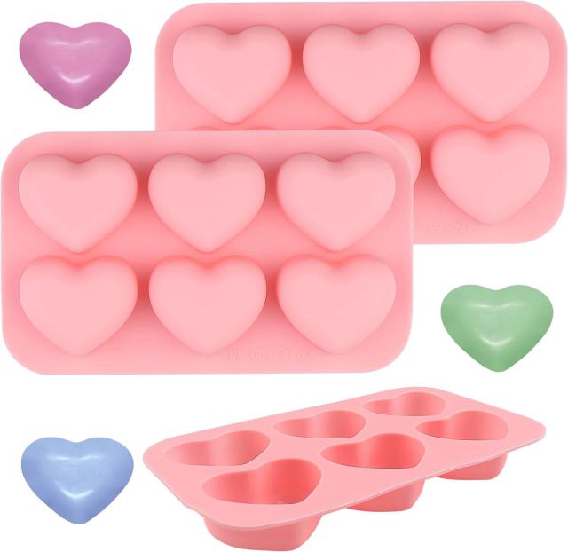 Heart Silicone Molds for Candy Soap Jelly,Heart Silicone Molds Valentine's Day Heart Chocolate Molds for Candy Ice Cube Resin Soap Jelly