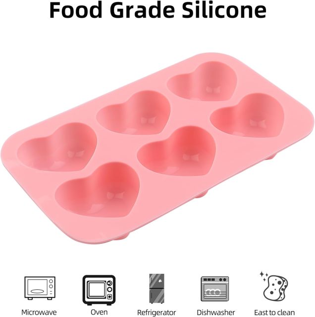 Heart Silicone Molds for Candy Soap Jelly,Heart Silicone Molds Valentine's Day Heart Chocolate Molds for Candy Ice Cube Resin Soap Jelly