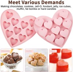 Silicone Heart Shape Chocolate Candy Molds,Silicone Heart Shape Chocolate Candy Molds Non Stick Baking Molds for Valentine's Day Chocolate, Pudding, Cake, Candy, Jelly, Soap