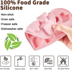 Silicone Heart Shape Chocolate Candy Molds,Silicone Heart Shape Chocolate Candy Molds Non Stick Baking Molds for Valentine's Day Chocolate, Pudding, Cake, Candy, Jelly, Soap