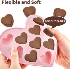 Silicone Heart Shape Chocolate Candy Molds,Silicone Heart Shape Chocolate Candy Molds Non Stick Baking Molds for Valentine's Day Chocolate, Pudding, Cake, Candy, Jelly, Soap