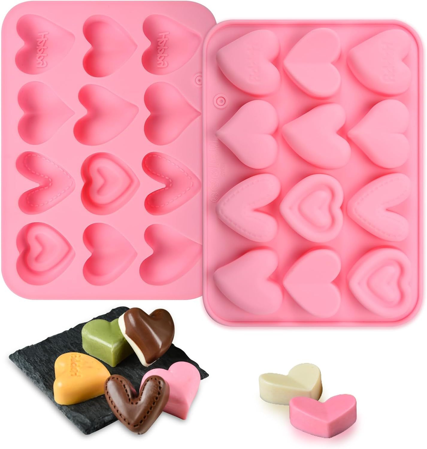Lovely Heart Chocolate Mold,Lovely Heart Chocolate Mold, Easy Release Heart Silicone Molds, BPA Free Heart Mold for Gifts, Dishwasher Safe Candy Molds for Making Chocolate Gummies to Lovers