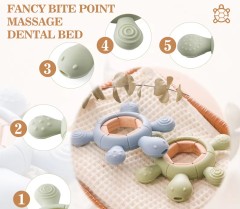 Silicone Boat Rudder Baby Teether Toys,Baby Teething Toys Silicone Teethers BPA Free Silicone Rudder with Wooden Ring Soothe Babies Gums
