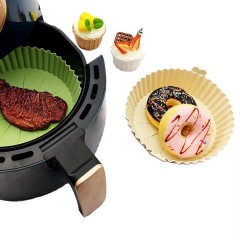 Air Fryer Silicone Liners Pot for 3 to 5 QT,Foldable Air Fryer Silicone Liners ，7.5 Inch Reusable Air Fryer Silicone Pot Fits 3 To 5 QT Air Fryer Air Fryer Basket Made Of Food Grade Silicone，air fryer reusable liners, air fryer tray liners