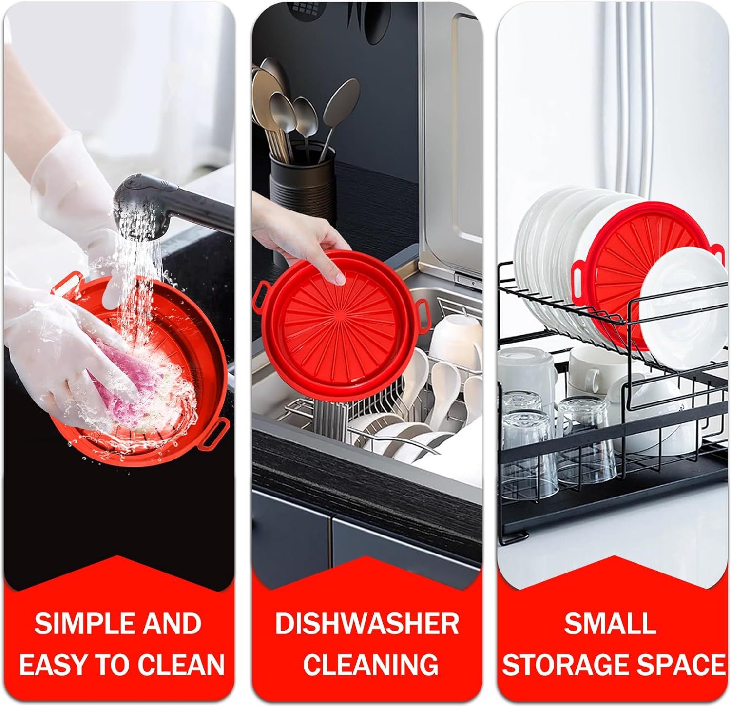 Silicone Air Fryer Liners Reusable,Silicone Air Fryer Liner - Air Fryer Silicone Liners - Reusable Silicone Bowl Basket - Air Fryer Silicone Pot - Air Fryer Silicone Basket Bowl - air fryer liners silicone,    best air fryer liners, liners for air fryer