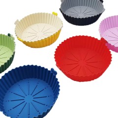 Air Fryer Silicone Liners Pot for 3 to 5 QT,Foldable Air Fryer Silicone Liners ，7.5 Inch Reusable Air Fryer Silicone Pot Fits 3 To 5 QT Air Fryer Air Fryer Basket Made Of Food Grade Silicone，air fryer reusable liners, air fryer tray liners