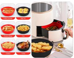 Silicone Air Fryer Liners Reusable,Silicone Air Fryer Liner - Air Fryer Silicone Liners - Reusable Silicone Bowl Basket - Air Fryer Silicone Pot - Air Fryer Silicone Basket Bowl - air fryer liners silicone,    best air fryer liners, liners for air fryer
