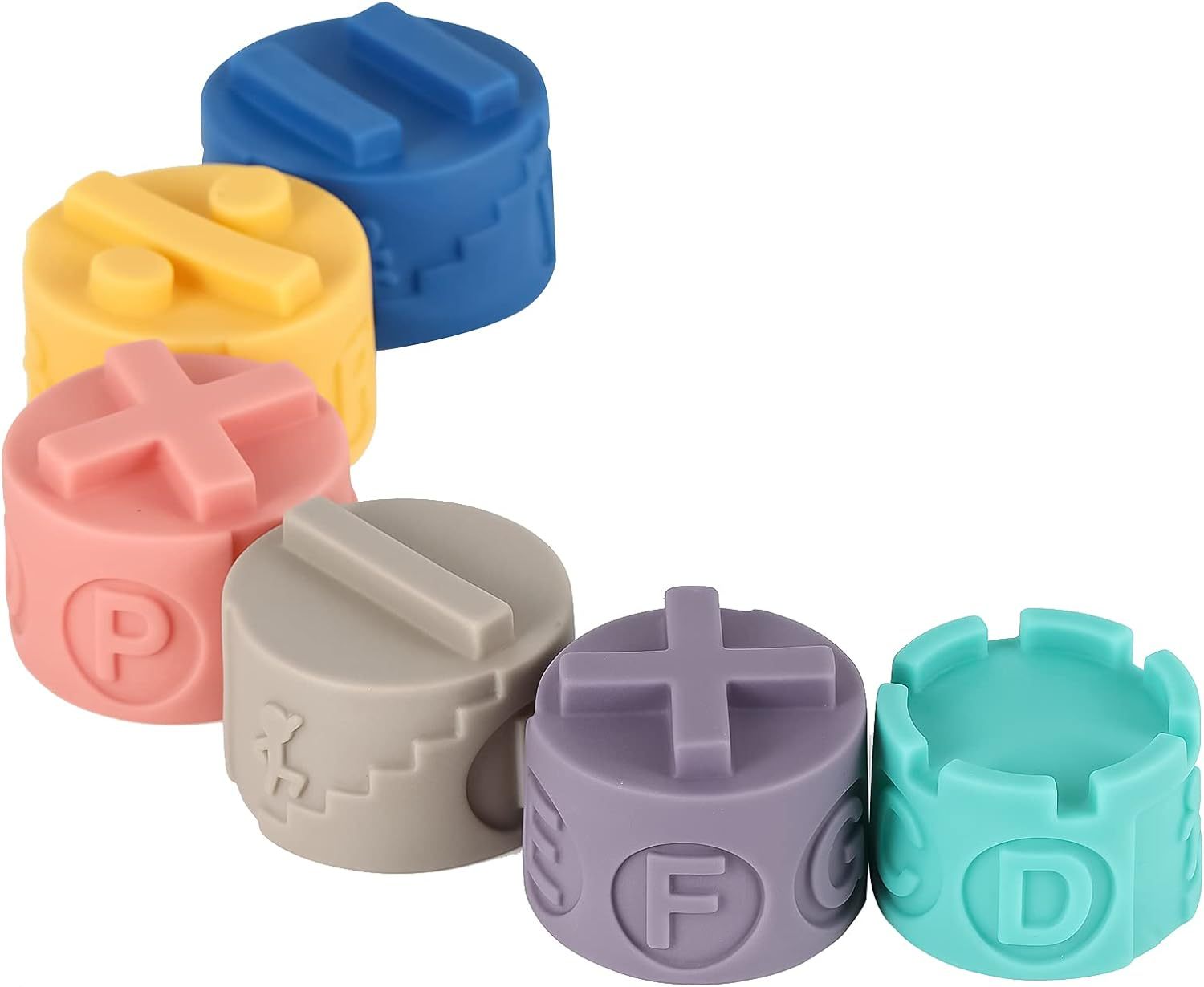 Soft Stacking Building Blocks toys,Baby Blocks stacking toys-Baby Toys for Toddler Baby Girl Boy 0-3-6-9-7-8-12-18 Months-Soft Stacking Building Blocks-Montessori Infant Teething Chewing Toy-Squeeze Sensory Toys-Newborn Baby Bath Toy