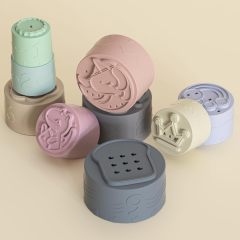 Baby Stacking Cups Toys,Baby Stacking Cups Toys, Soft Silicone Baby Teething Toys, Baby Boy Girl Shower Gifts for 3 6 9 12 18 Months 1 One Year Old, Infant Newborn Essentials Sensory Montessori Developmental Toys