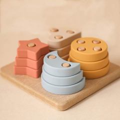 Stacking Montessori Toys for Toddler,Stacking Montessori Toys for Toddler 1 2 3 Year Old, Shape Sorter Silicone Sorting and Stacking Toys - Preschool Fine Motor Skill Toy Sorter Puzzles Boys Girls Gifts 18+ Months Old