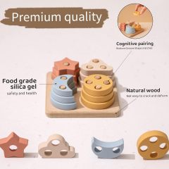 Stacking Montessori Toys for Toddler,Stacking Montessori Toys for Toddler 1 2 3 Year Old, Shape Sorter Silicone Sorting and Stacking Toys - Preschool Fine Motor Skill Toy Sorter Puzzles Boys Girls Gifts 18+ Months Old