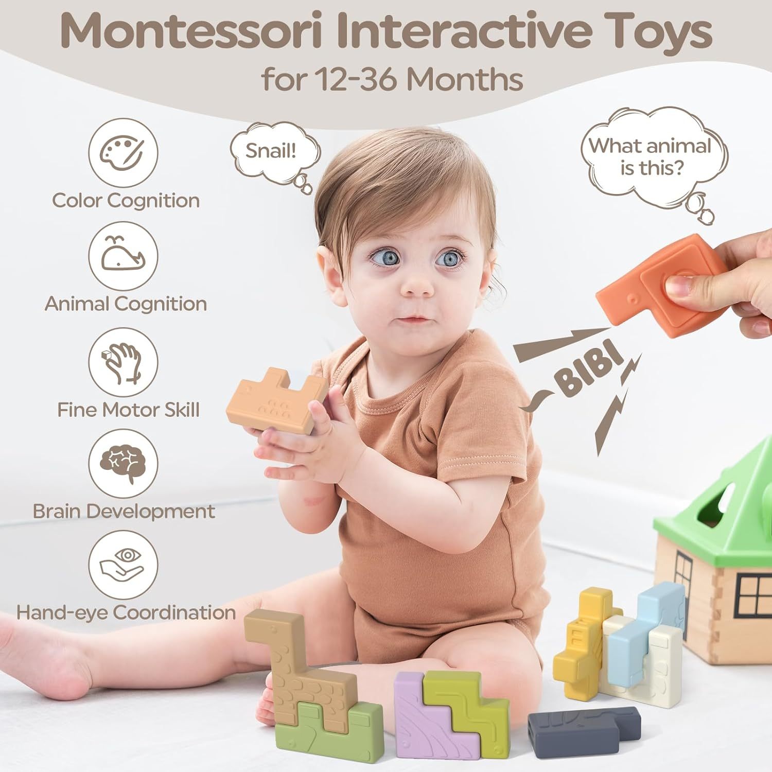 Stacking Blocks Sensory Toys for Babies,Baby Toys - Stacking Blocks Sensory Toys for Babies, Soft Blocks for Toddlers, Montessori Blocks for 18 Months+