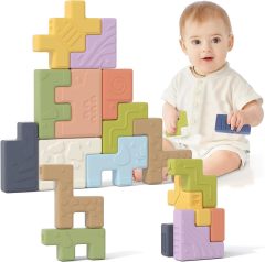 Stacking Blocks Sensory Toys for Babies,Baby Toys - Stacking Blocks Sensory Toys for Babies, Soft Blocks for Toddlers, Montessori Blocks for 18 Months+