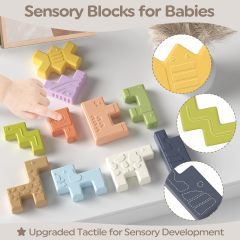 Stacking Blocks Sensory Toys for Babies,Baby Toys - Stacking Blocks Sensory Toys for Babies, Soft Blocks for Toddlers, Montessori Blocks for 18 Months+