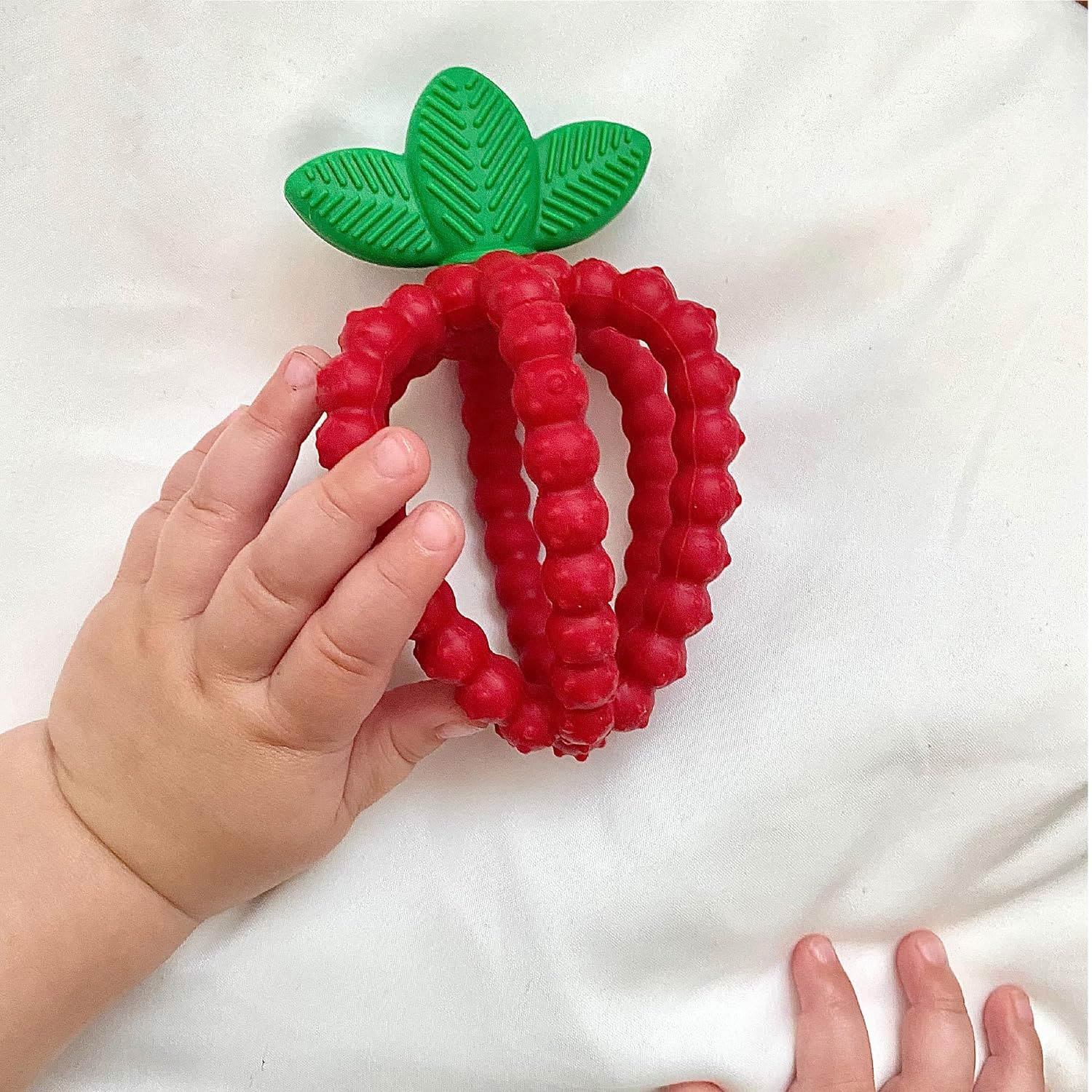 Silicone Infant & Baby Teething Toy,Silicone Infant & Baby Teething Toy, Textured BerryBumps Soothe Babies’ Sore Gums, RaZberry Bites Relief Teether, Back & Front Teeth, teether toys, teether toys for infants, teether toys for 3 month old