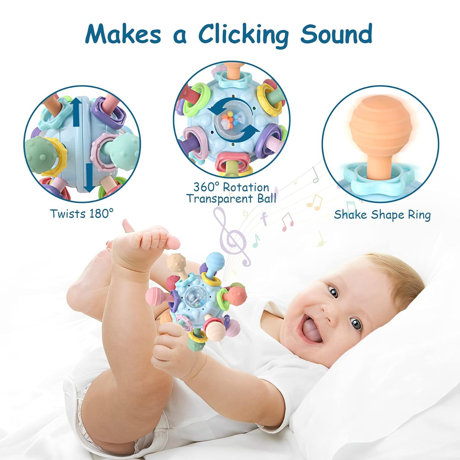 Silicone Infant Sensory Chew Rattles Toys,Baby Teething Toys - Silicone Infant Sensory Chew Rattles Toys - teether rattle toys, teether toys age - Teethers for Babies