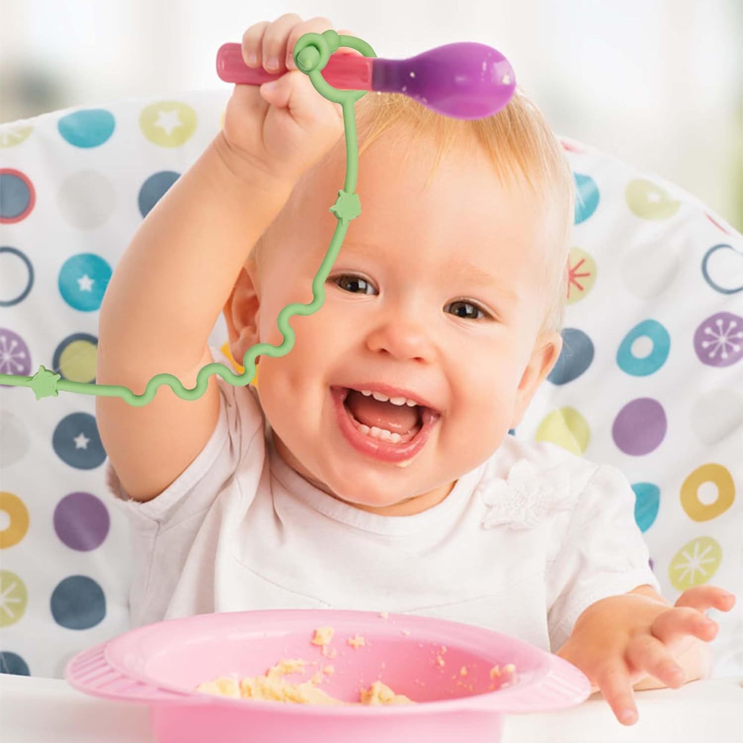 Kangde Silicone Setpacifier Clip,Silicone Toy Straps for Baby,Kangde Bottles Holder for Baby, Applies to Pacifier Strap for Kangde Bottles, Stroller Toys, Teething Toys for Babies, High Chair Toys