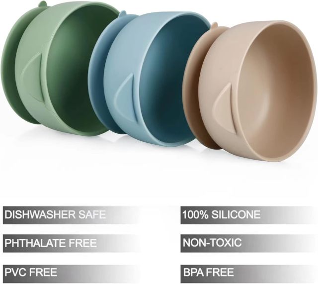 Silicone Food Bowl for Babies Kids,Baby Bowls with Suction| Stay Put Silicone Food Bowl for Babies Kids Toddlers Infants| Food Grade Soft Safe BPA-Free Silicone