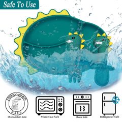 Baby Feeding Set Dinosaur shape,Baby Feeding Set， baby feeding set silicone, baby first feeding set, best silicone baby feeding set