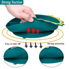 Baby Feeding Set Dinosaur shape,Baby Feeding Set， baby feeding set silicone, baby first feeding set, best silicone baby feeding set
