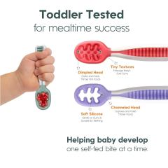 Baby Spoon Set,Baby Spoon Set| BPA Free Silicone Self Feeding Toddler Utensils | for Kids Ages 6 Months+,