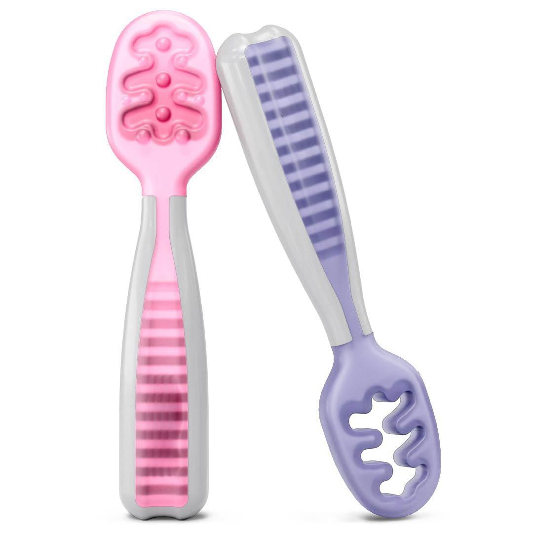 Baby Spoon Set,Baby Spoon Set| BPA Free Silicone Self Feeding Toddler Utensils | for Kids Ages 6 Months+,