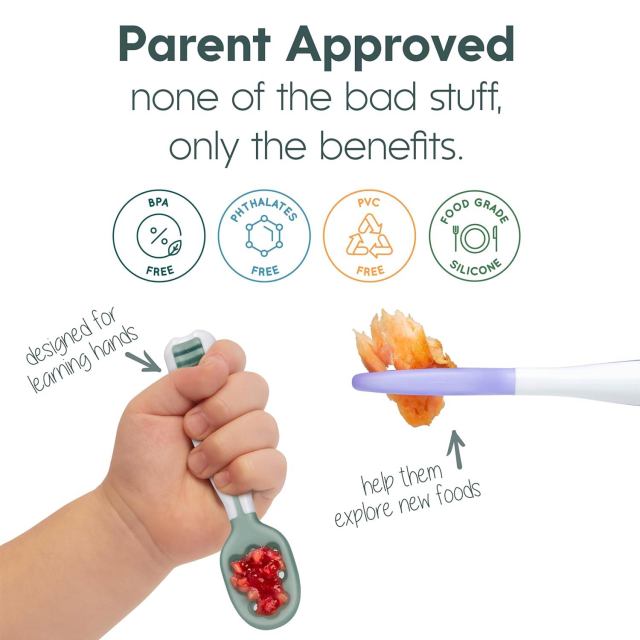 Baby Spoon Set,Baby Spoon Set| BPA Free Silicone Self Feeding Toddler Utensils | for Kids Ages 6 Months+,
