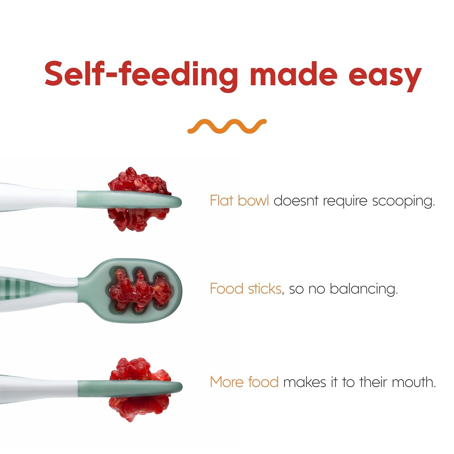 Baby Spoon Set,Baby Spoon Set| BPA Free Silicone Self Feeding Toddler Utensils | for Kids Ages 6 Months+,