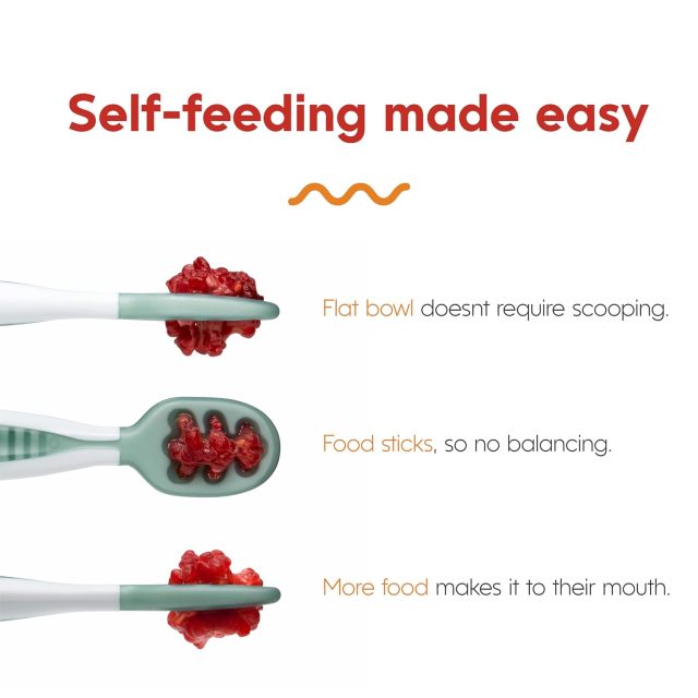Baby Spoon Set,Baby Spoon Set| BPA Free Silicone Self Feeding Toddler Utensils | for Kids Ages 6 Months+,