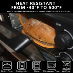 Silicone Bread Sling Oval and Round for Dutch Oven,Silicone Bread Sling Oval and Round for Dutch Oven, Non Stick Reusable Silicone Baking Mat with Long Handles Sourdough Bread Baking Supplies and Making Tools