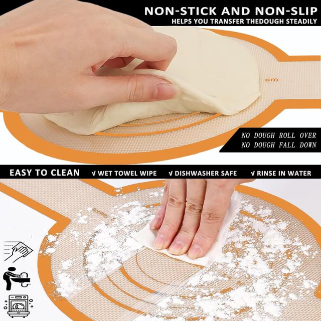 Silicone Bread Sling Oval and Round for Dutch Oven,Silicone Bread Sling Oval and Round for Dutch Oven, Non Stick Reusable Silicone Baking Mat with Long Handles Sourdough Bread Baking Supplies and Making Tools