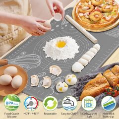 Silicone Pastry Mat Extra Thick Non-stick Baking Mat,Silicone Pastry Mat Extra Thick Non-stick Baking Mat, 32" x 24" Rolling Dough With Measurements Non-slip Silicone Mat, Kneading Mat, Counter Mat, Dough Mat with Edge Heightening