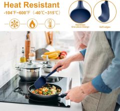 Silicone Rubber Spatula Set for Kitchen Baking,Food Grade Silicone Rubber Spatula Set for Kitchen Baking, Cooking, and Mixing High Heat Resistant Non Stick Dishwasher Safe BPA-Free
