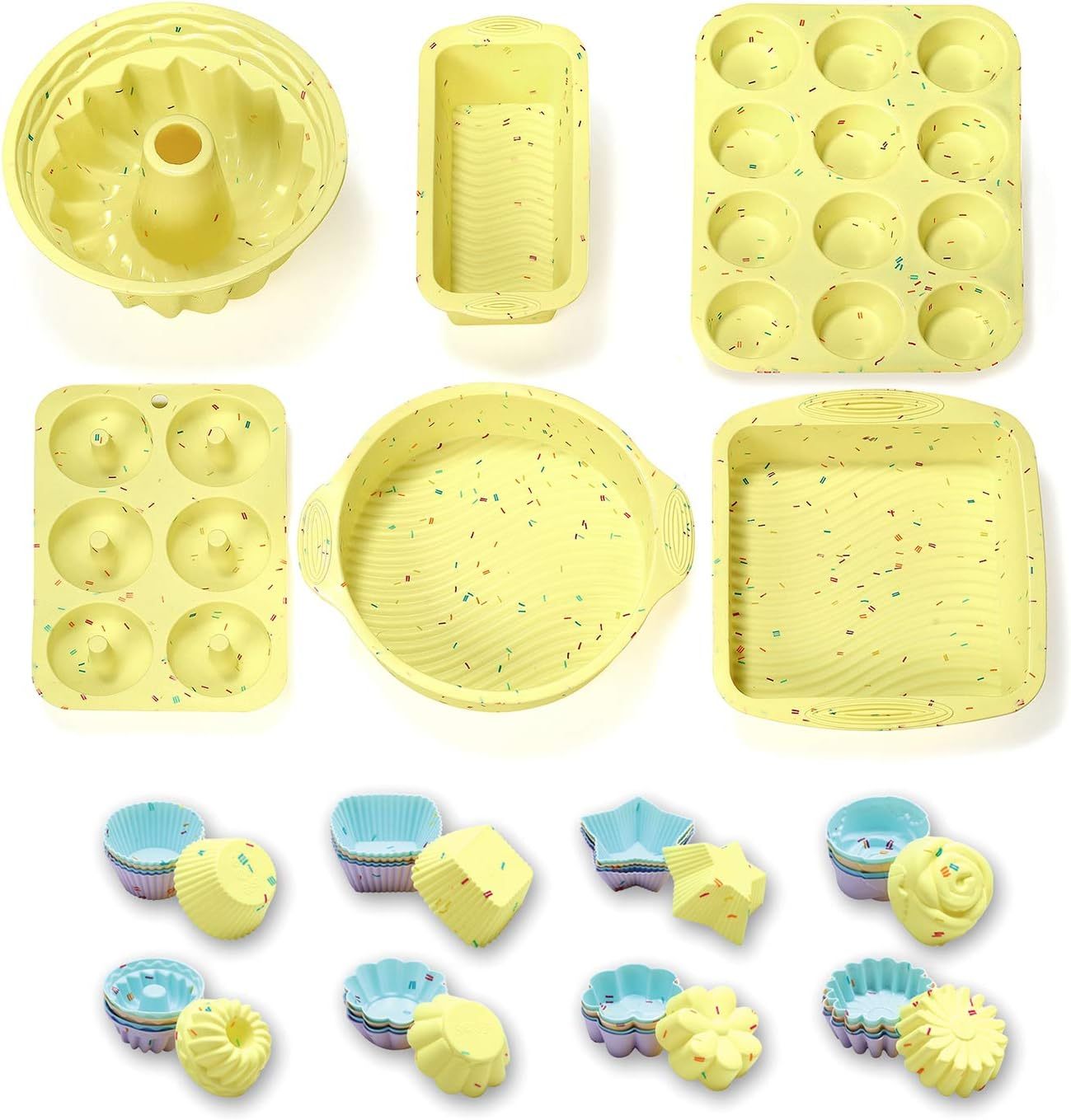 Silicone Bakeware Set Silicone Cake Molds set,Silicone Bakeware Set Silicone Cake Molds set Including Baking Pan, Cake Mold, Cake Pan, Toast Mold, Muffin Pan, Donut Pan, And Cupcake Mold Silicone Baking Cups Set