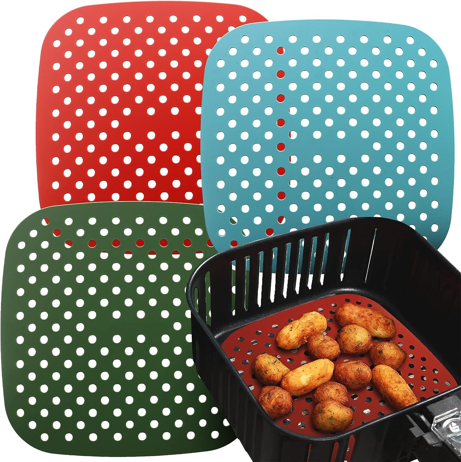 Reusable Silicone Air Fryer Liners 8.5 Inch,Reusable Silicone Air Fryer Liners 8.5 Inch - air fryer oven liners,   air fryer rubber liners,   best liners for air fryer,