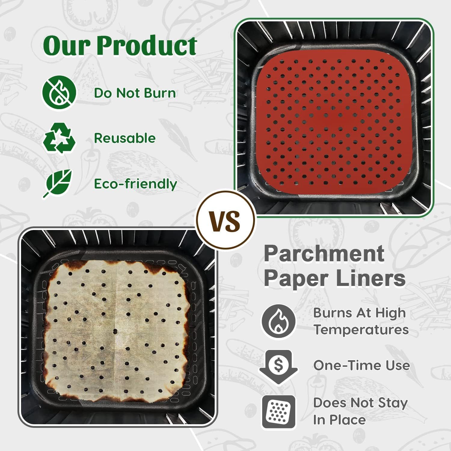 Reusable Silicone Air Fryer Liners 8.5 Inch,Reusable Silicone Air Fryer Liners 8.5 Inch - air fryer oven liners,   air fryer rubber liners,   best liners for air fryer,