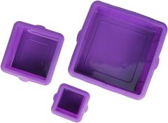 Silicone Cake Mold Baking Pans Set,Square Cake Pan Set Silicone Cake Mold Baking Pans for 3 Tier Cake Layer Tin, 9 Inch, 6 Inch, 3 Inch